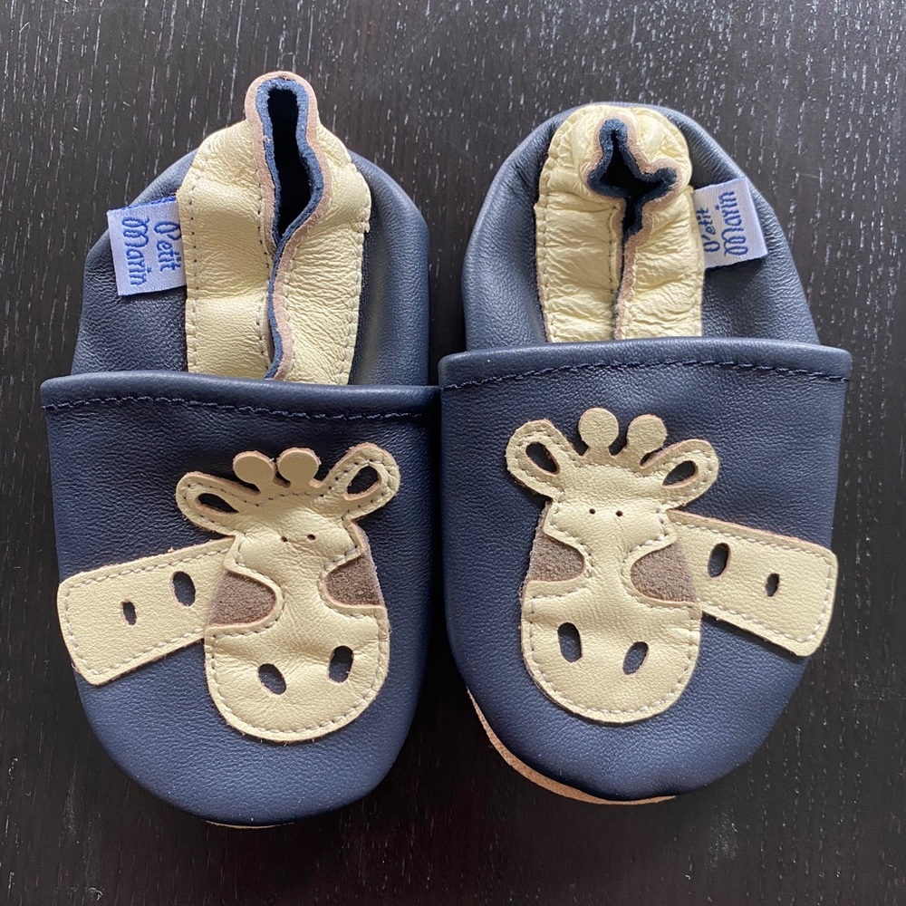 Petit Marin 6-12month Leather Jimmy Giraffe Baby